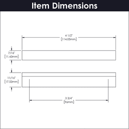 3-3/4" Streamline Rectangular Pull, Flat Onyx (10/Box) Alt 2 - Image