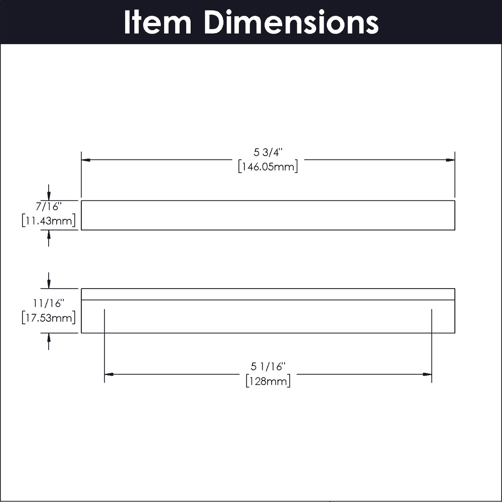5-1/16" Streamline Rectangular Pull, Flat Onyx (10/Box) Alt 2 - Image