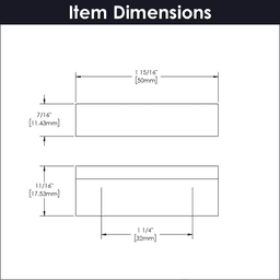 1-1/4" Streamline Rectangular Pull, Flat Onyx (10/Box) Alt 2 - Image