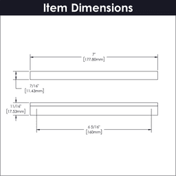 6-5/16" Streamline Rectangular Pull, Flat Onyx (10/Box) Alt 2 - Image