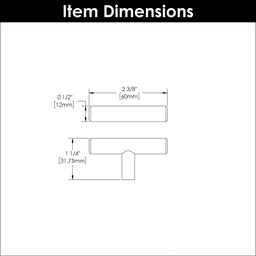 2-3/8" x 1/2" Bar Pulls T-Cabinet Knob, Brushed Black Nickel (10/Box) Alt 2 - Image