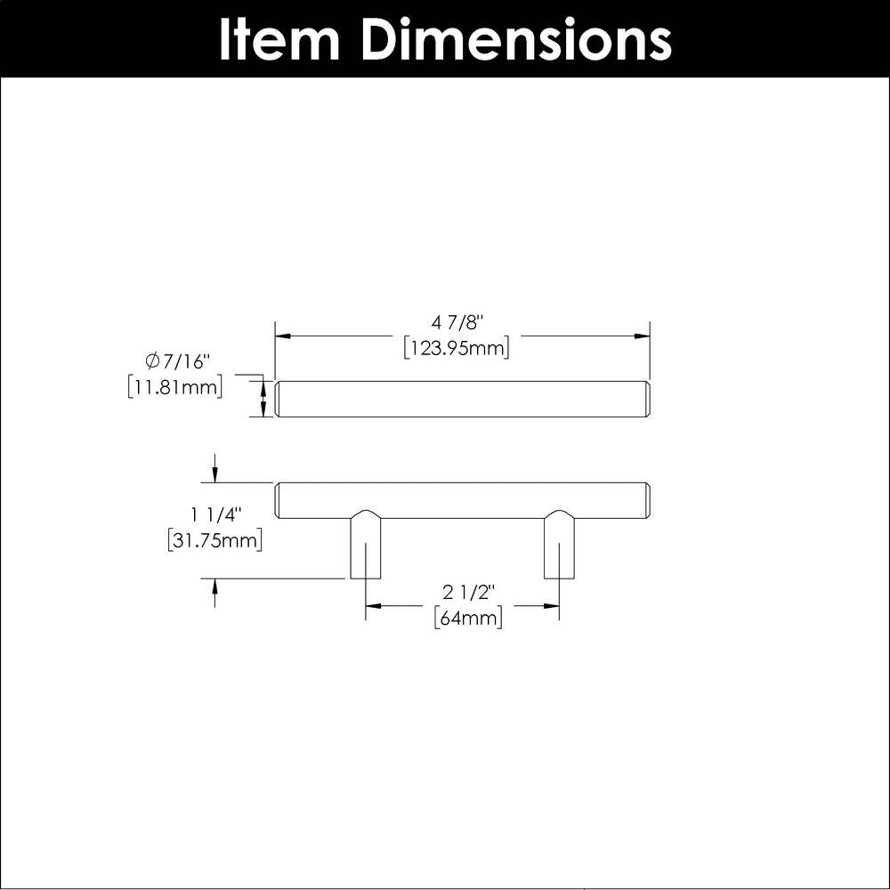 2-1/2" Bar pulls Cabinet Pull, Brushed Black Nickel (10/Box) Alt 1 - Image