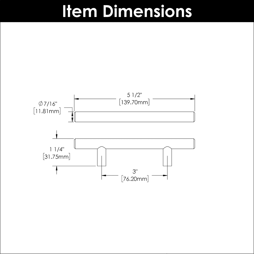3" Bar pulls Cabinet Pull, Brushed Black Nickel (10/Box) Alt 1 - Image