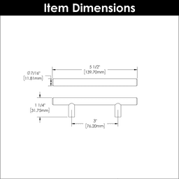 3" Bar pulls Cabinet Pull, Matte Black (10/Box) Alt 1 - Image