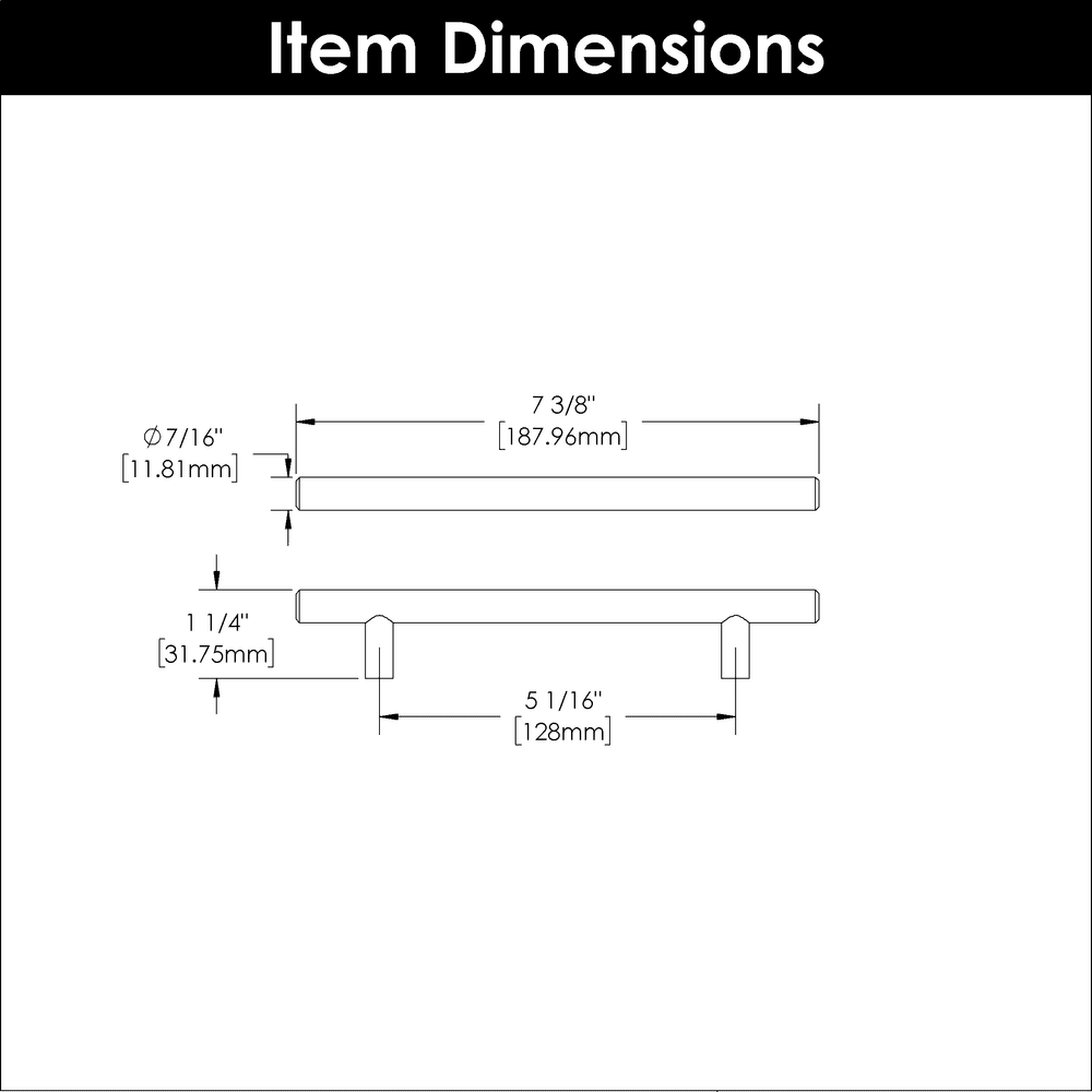 5-1/16" Bar pulls Cabinet Pull, Brushed Black Nickel (10/Box) Alt 1 - Image