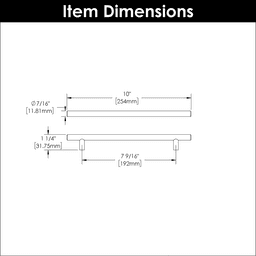 7-9/16" Bar pulls Cabinet Pull, Matte Black (5/Box) Alt 1 - Image