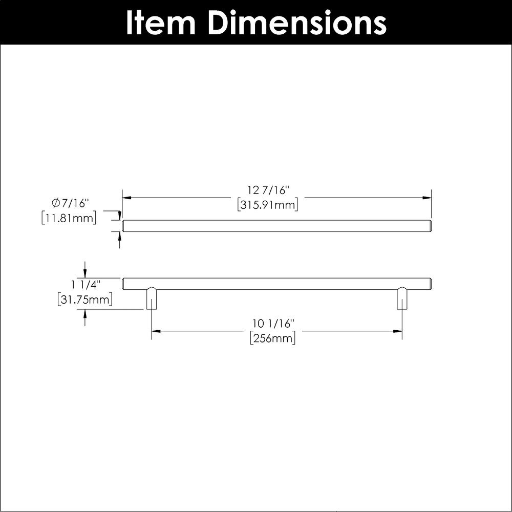 10-1/16" Bar pulls Cabinet Pull, Brushed Black Nickel (5/Box) Alt 2 - Image