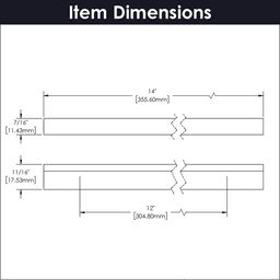 12" Streamline Rectangular Pull, Flat Onyx (5/Box) Alt 1 - Image