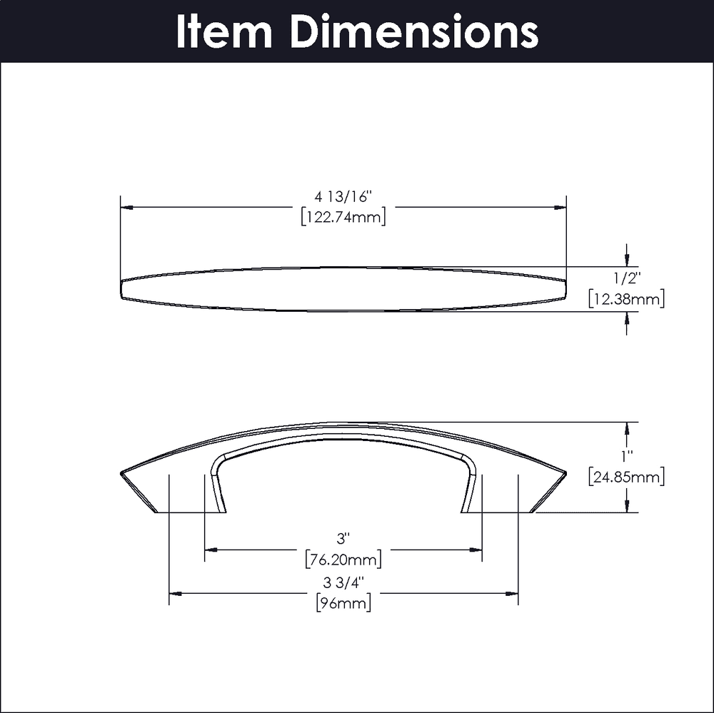 3" Velocity Sleek/Smooth Pull, Polished Nickel Nickel (10/Box) Alt 2 - Image