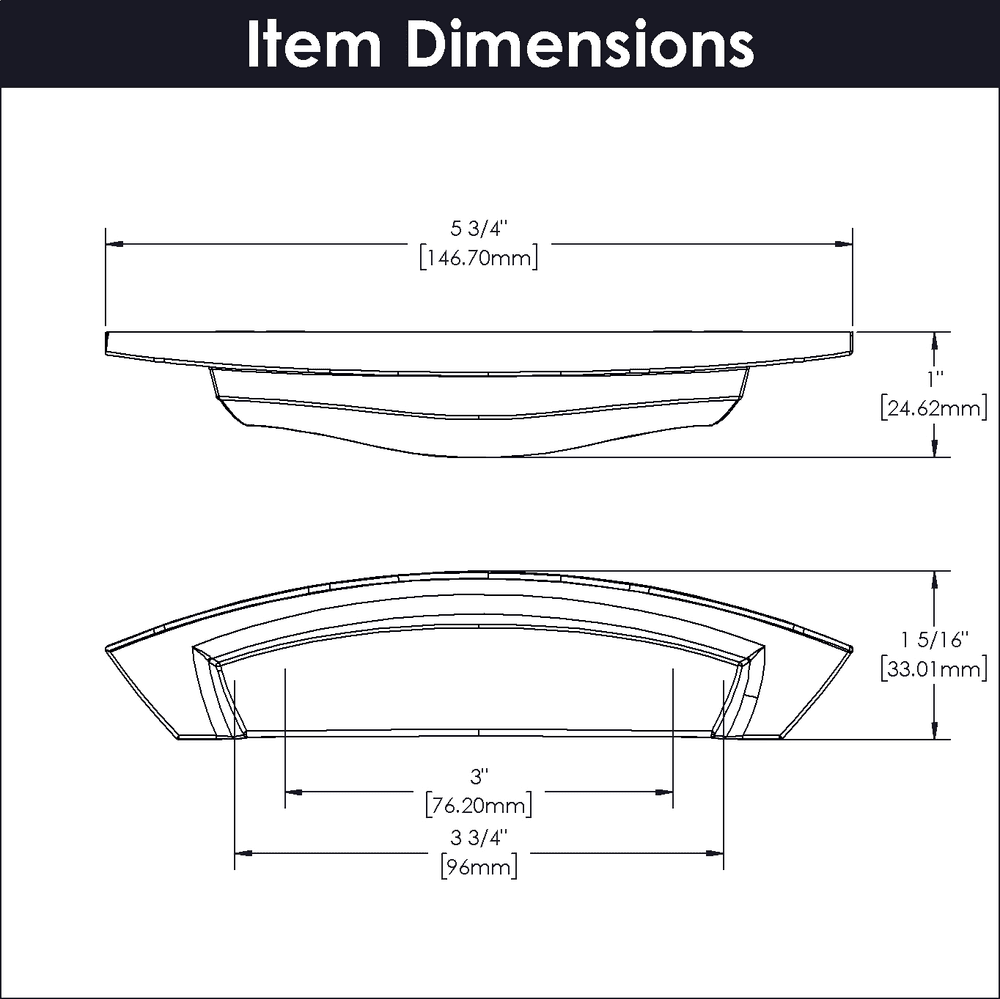 3" Velocity Cup Pull, Flat Ultra Brass (5/Box) Alt 2 - Image