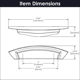 3" Velocity Cup Pull, Flat Ultra Brass (5/Box) Alt 2 - Image