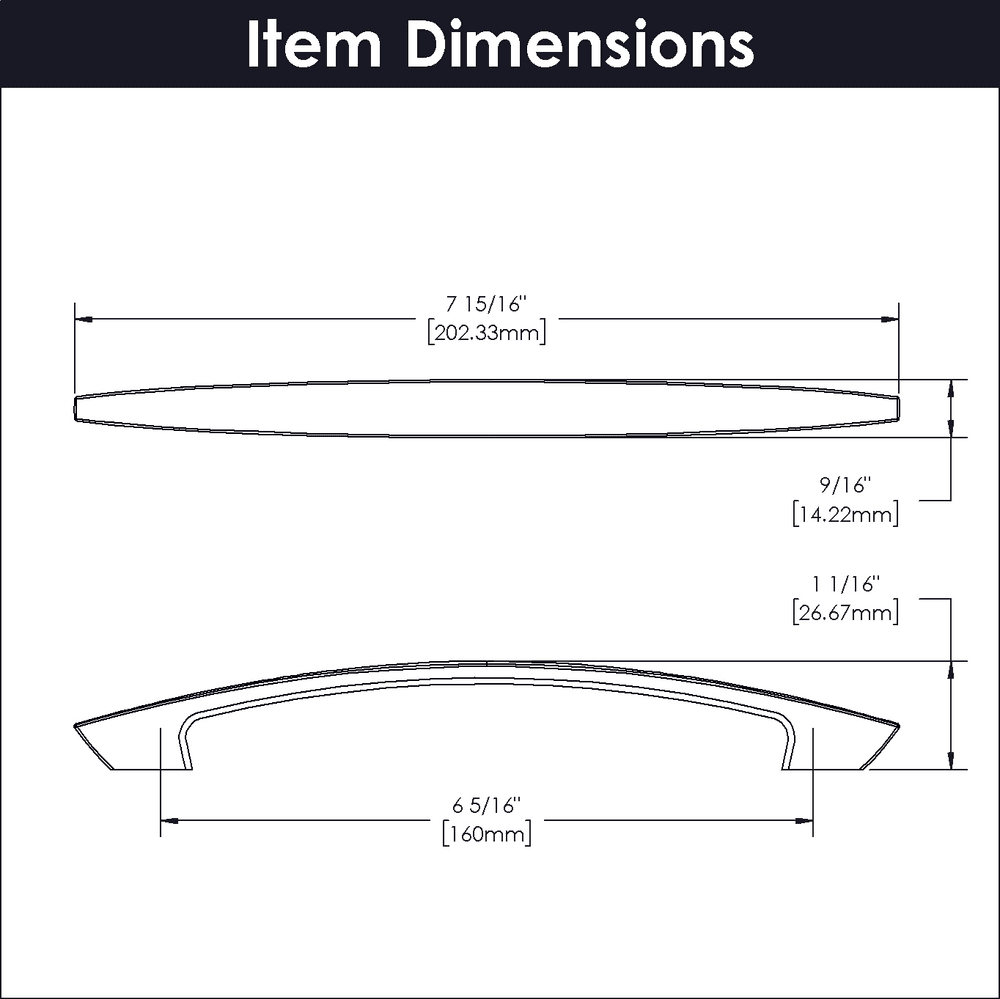 6-5/16" Velocity Sleek/Smooth Pull, Polished Nickel (10/Box) Alt 2 - Image