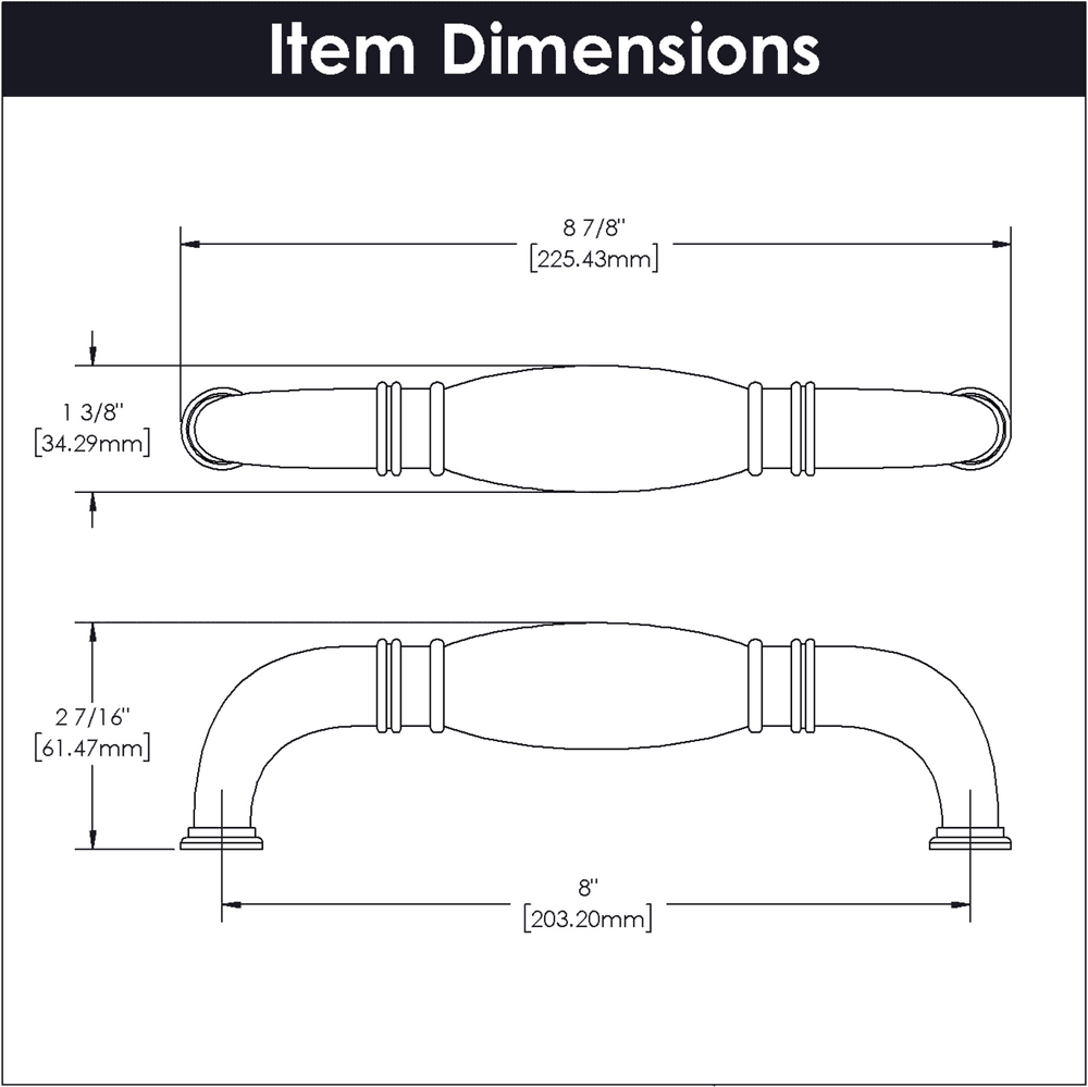 8" Williamsburg Appliance Pull, Black Nickel Vibed (5/Box) Alt 4 - Image