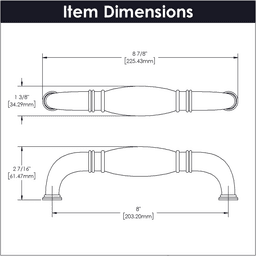 8" Williamsburg Appliance Pull, Black Nickel Vibed (5/Box) Alt 4 - Image