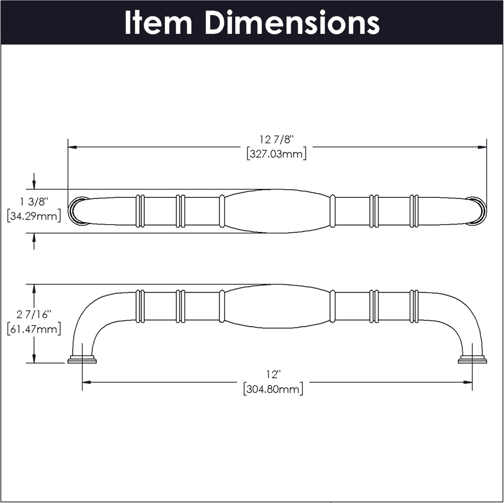 12" Williamsburg Appliance Pull, Black Nickel Vibed (5/Box) Alt 4 - Image