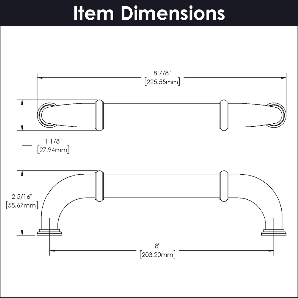 8" Cottage Appliance Pull, Satin Nickel (5/Box) Alt 1 - Image