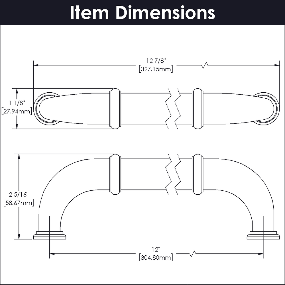 12" Cottage Appliance Pull, Satin Nickel (5/Box) Alt 1 - Image