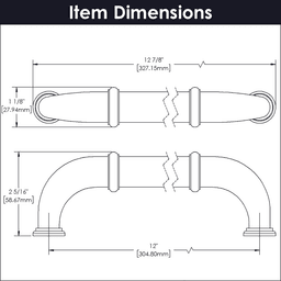 12" Cottage Appliance Pull, Satin Nickel (5/Box) Alt 1 - Image