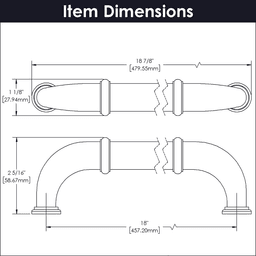 18" Cottage Appliance Pull, Satin Nickel (5/Box) Alt 1 - Image