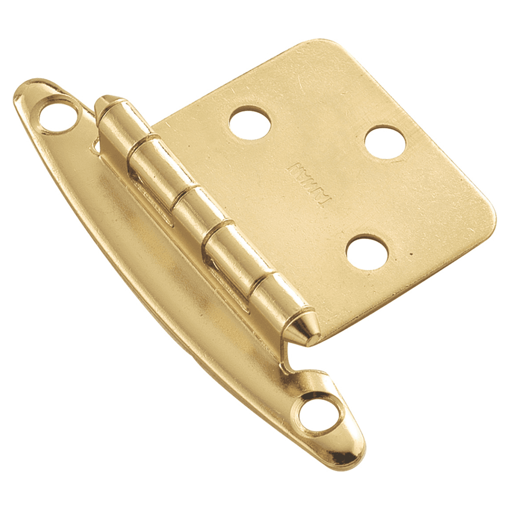 Flush Surface Face Mount Hinge, Free Swinging, Polished Brass Main - Image