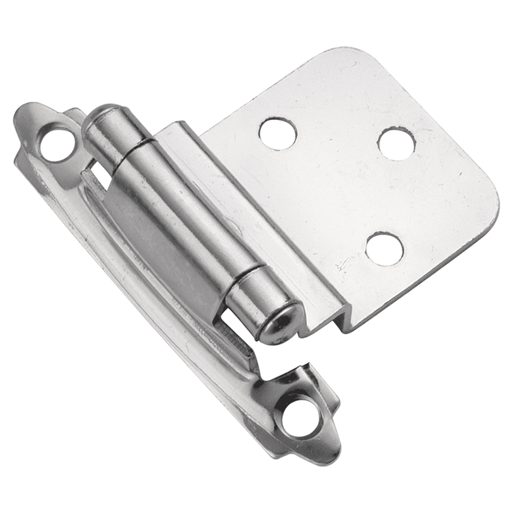 3/8" Inset Surface Face Mount Hinge, Self-Close, Chrome Main - Image