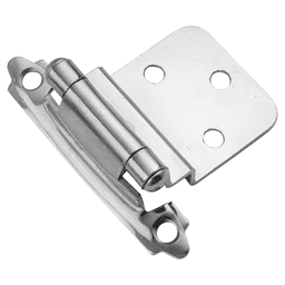 3/8" Inset Surface Face Mount Hinge, Self-Close, Chrome Main - Image