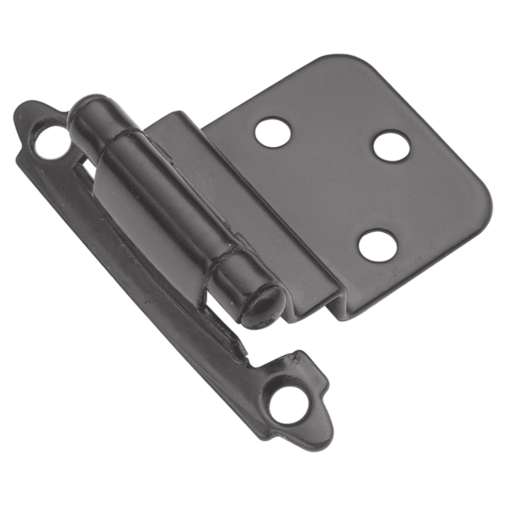 3/8" Inset Surface Face Mount Hinge, Self-Close, Black Main - Image
