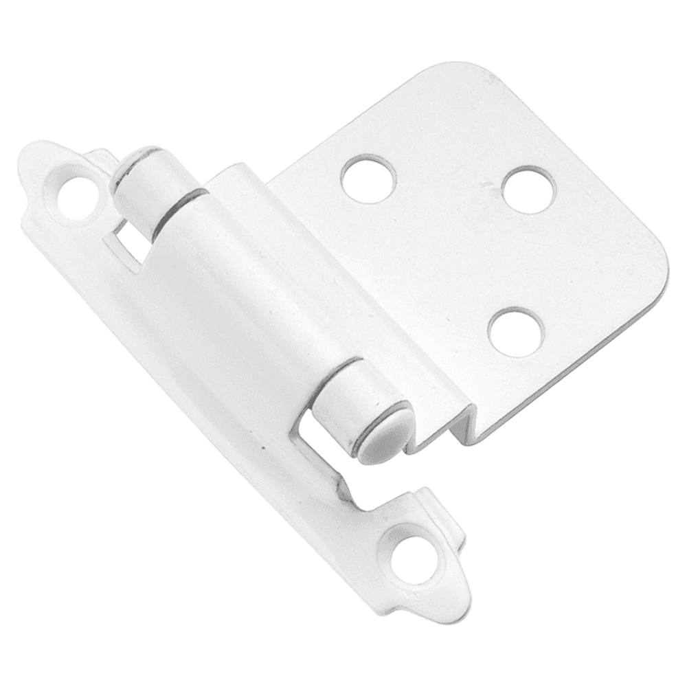 3/8" Inset Surface Face Mount Hinge, Self-Close, White Main - Image