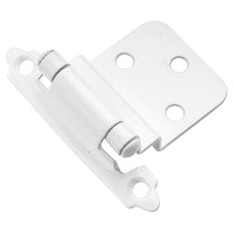 3/8" Inset Surface Face Mount Hinge, Self-Close, White Main - Image