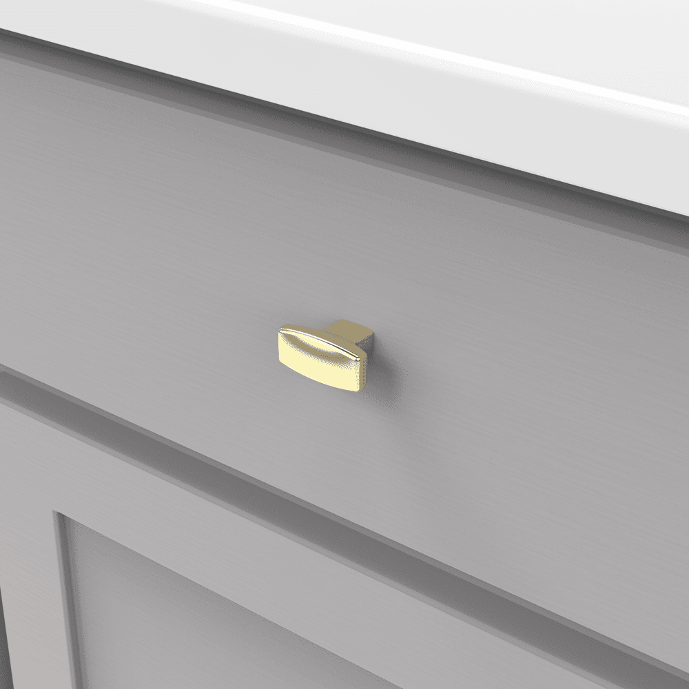 1-7/16" x 3/4" Metropolis Oval Cabinet Knob, Ultra Brass Alt 2 - Image