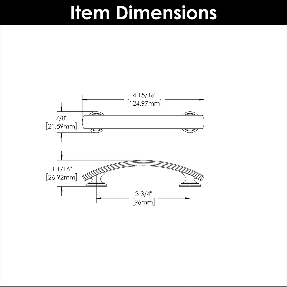 3-3/4" American Diner Arch Pull, Stainless Steel Alt 1 - Image