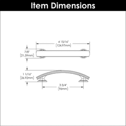 3-3/4" American Diner Arch Pull, Stainless Steel Alt 1 - Image