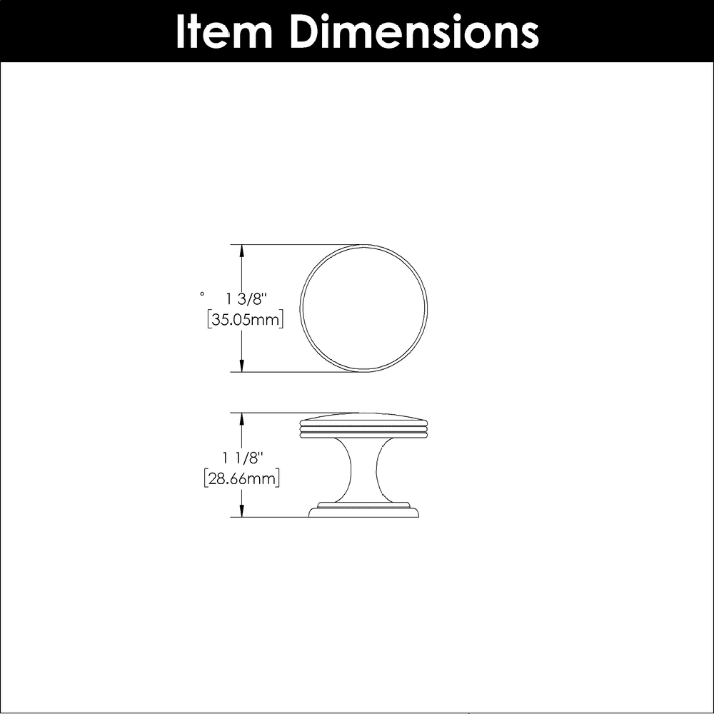1-3/8" American Diner Cabinet Knob, Black Nickel (10/Box) Alt 1 - Image