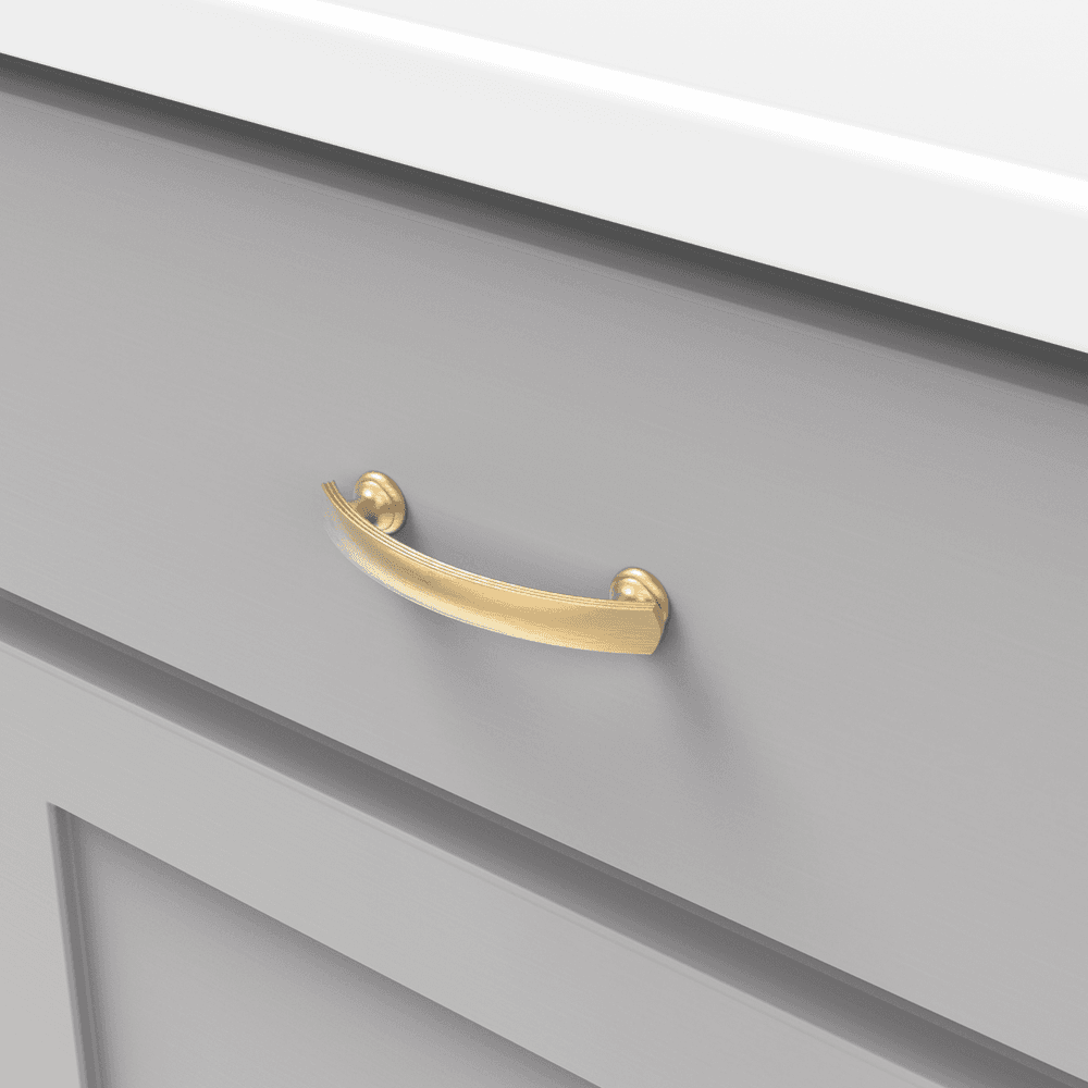 3" American Diner Arch Pull, Brushed Golden Brass (10/Box) Alt 2 - Image