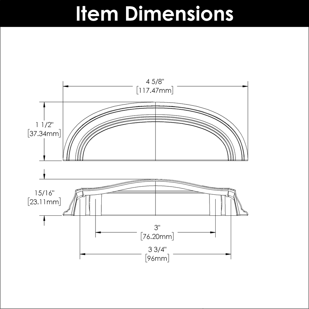 3" American Diner Cup Pull, Matte Black Alt 1 - Image
