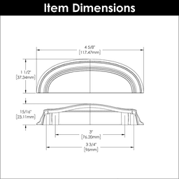 3" American Diner Cup Pull, Matte Black Alt 1 - Image