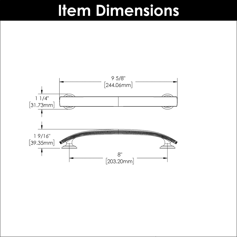 8" American Diner Appliance Pull, Stainless Steel (5/Box) Alt 1 - Image