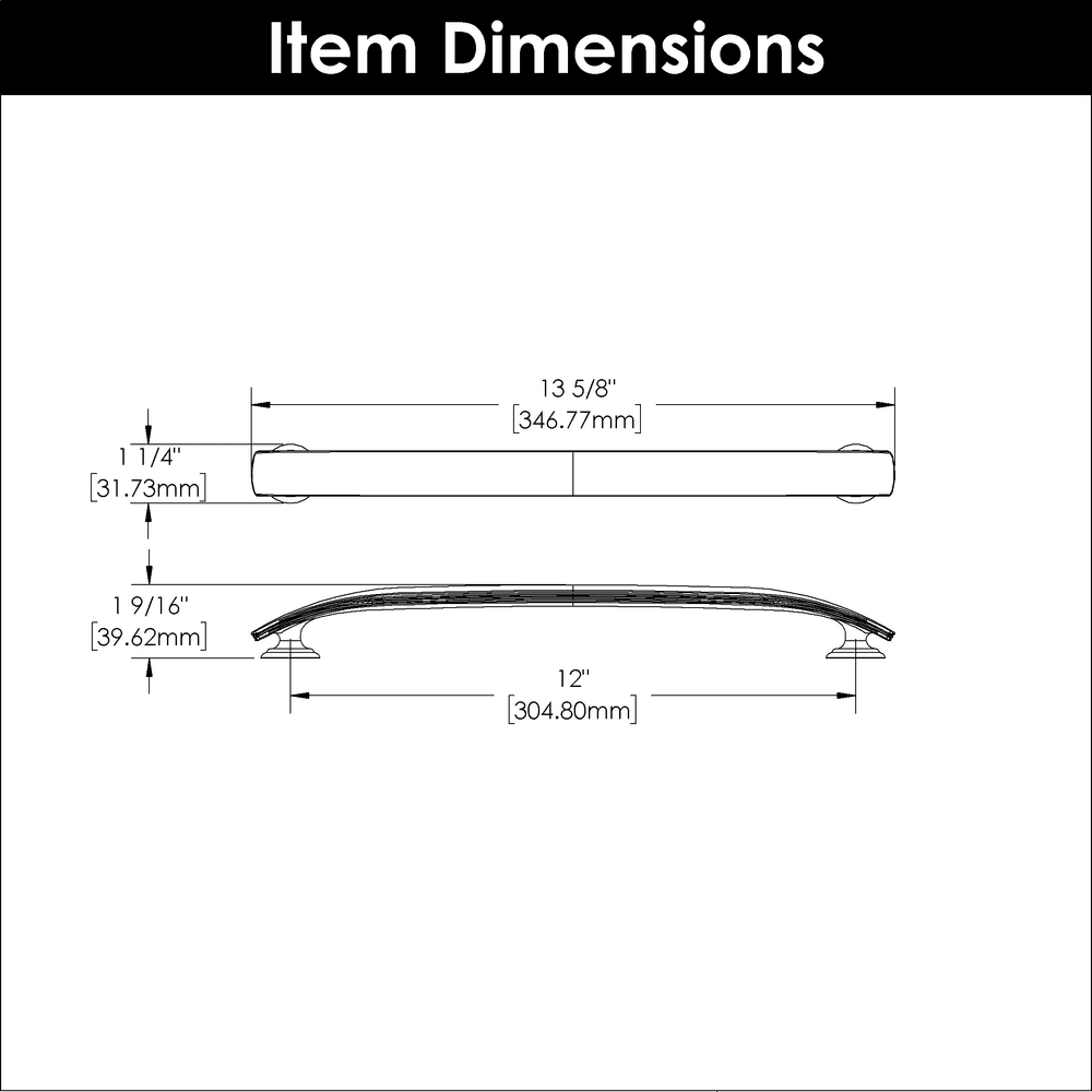 12" American Diner Appliance Pull, Satin Nickel (5/Box) Alt 1 - Image