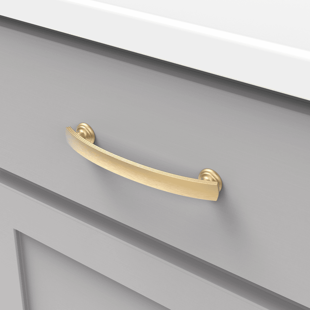 5-1/16" American Diner Arch Pull, Brushed Golden Brass Alt 2 - Image