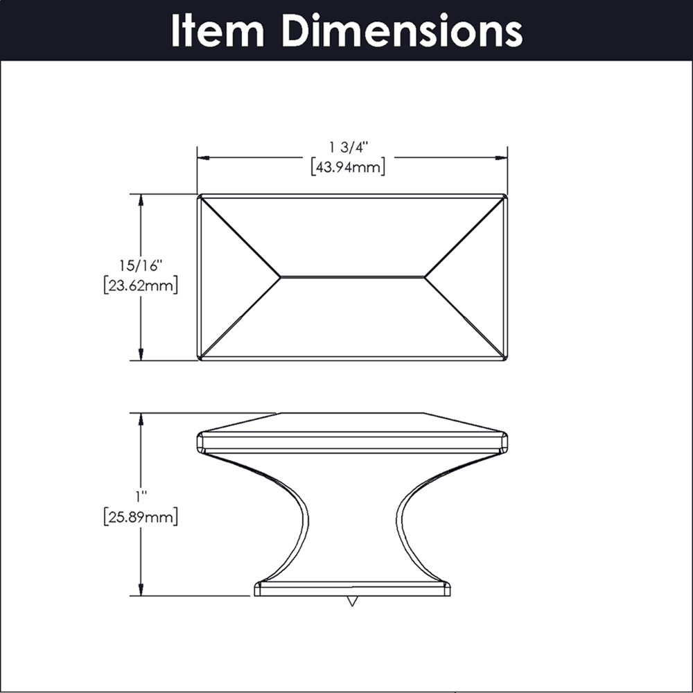 1-3/4" Bungalow Cabinet Knob, Matte Black (10/Box) Alt 3 - Image