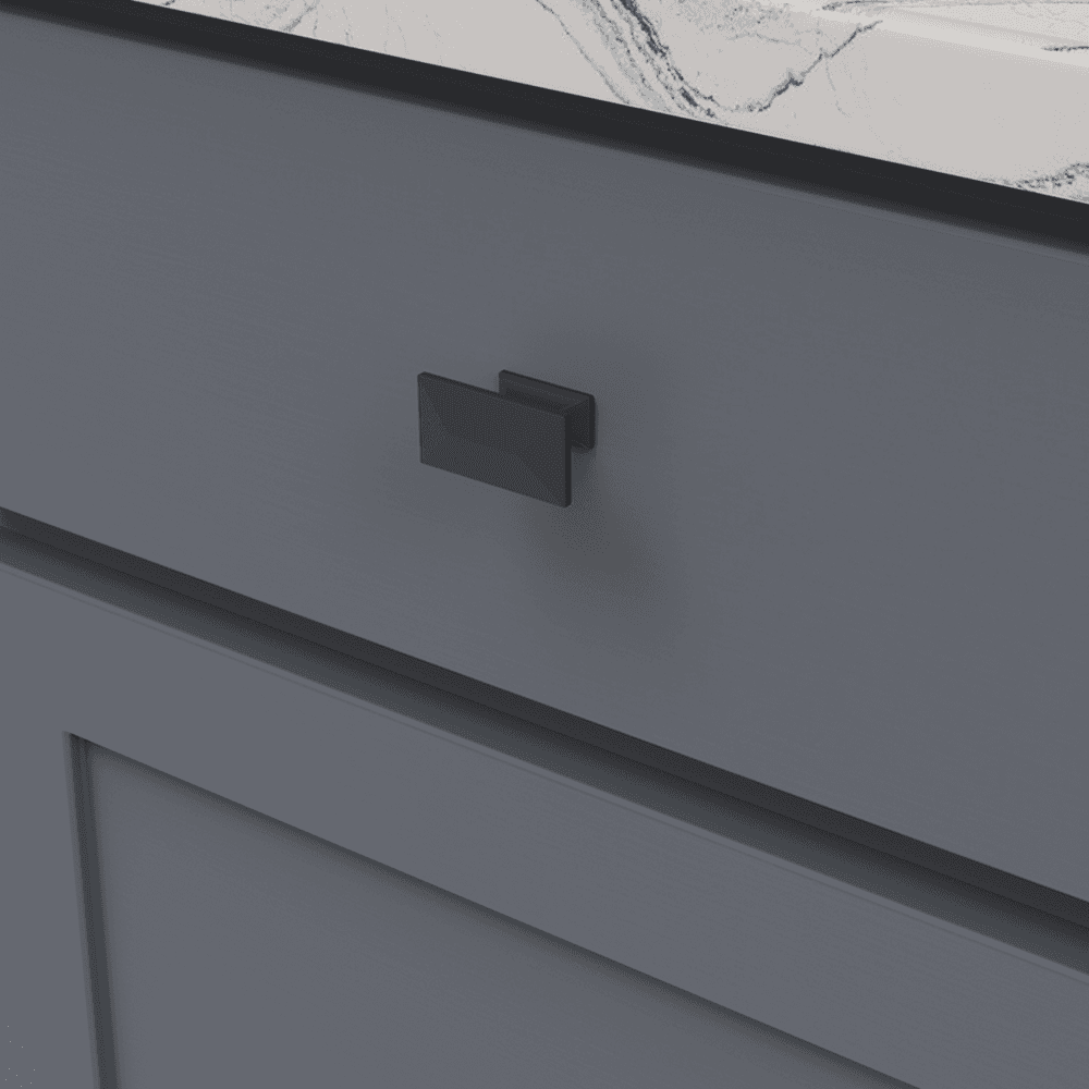 1-3/4" Bungalow Cabinet Knob, Matte Black Alt 2 - Image