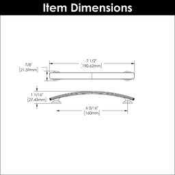 6-5/16" American Diner Arch Pull, Brushed Golden Brass (10/Box) Alt 3 - Image