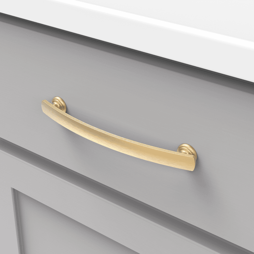 6-5/16" American Diner Arch Pull, Brushed Golden Brass Alt 2 - Image