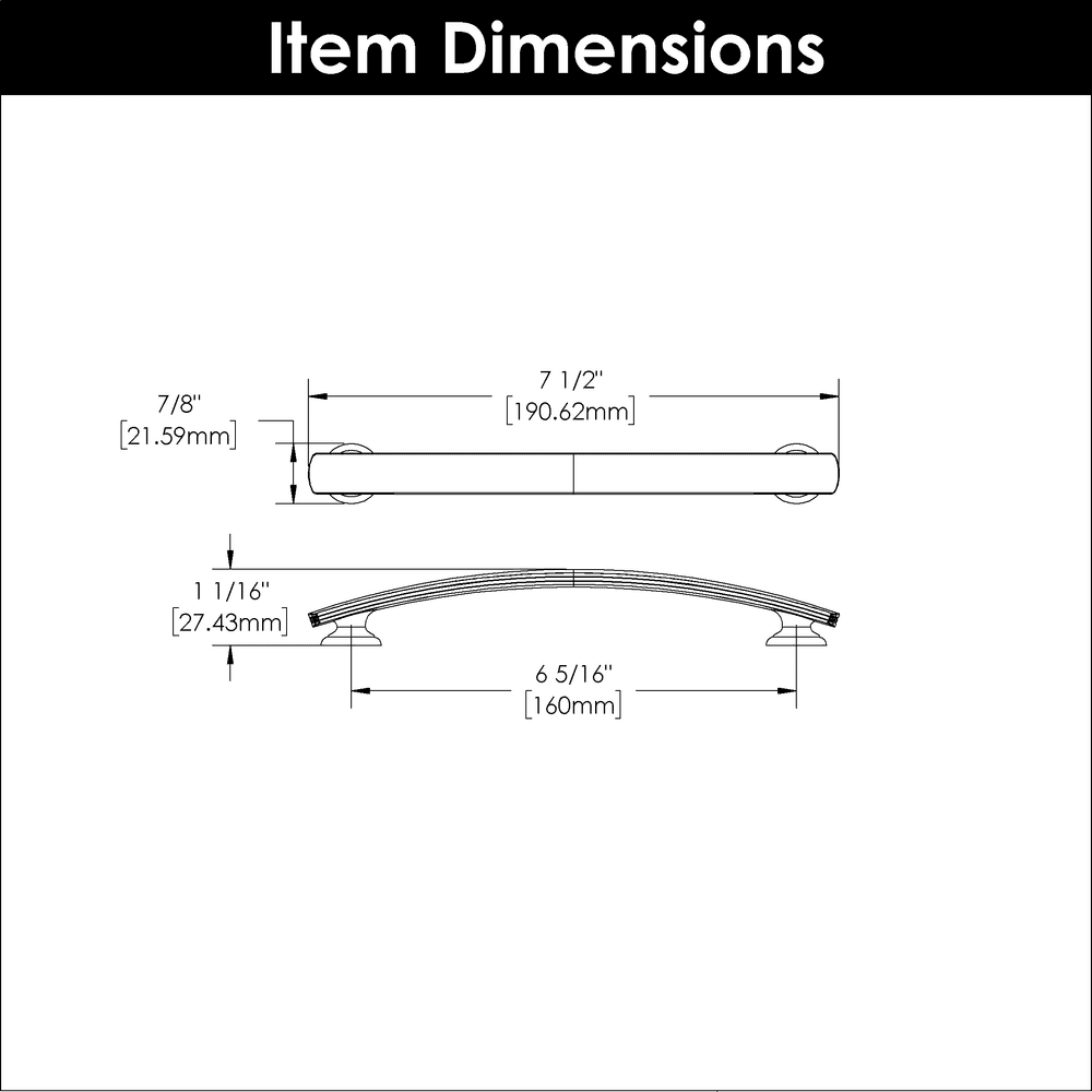 6-5/16" American Diner Arch Pull, Brushed Golden Brass Alt 3 - Image