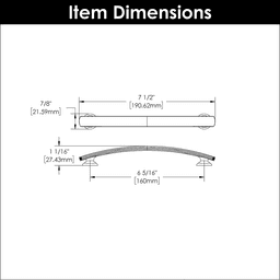 6-5/16" American Diner Arch Pull, Brushed Golden Brass Alt 3 - Image