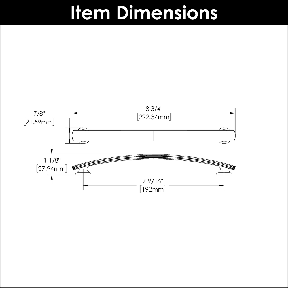 7-9/16" American Diner Arch Pull, Brushed Golden Brass Alt 3 - Image