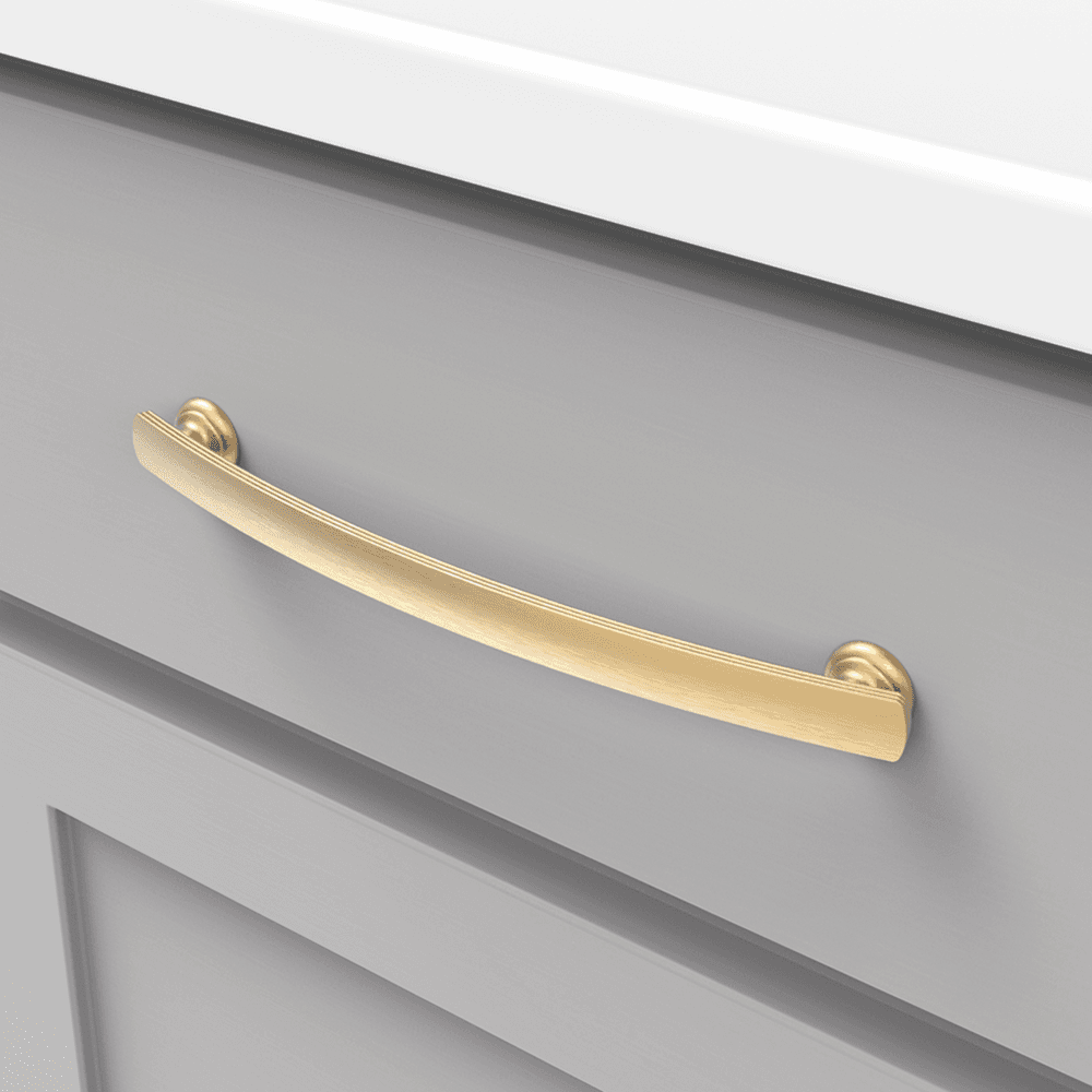 7-9/16" American Diner Arch Pull, Brushed Golden Brass (5/Box) Alt 2 - Image