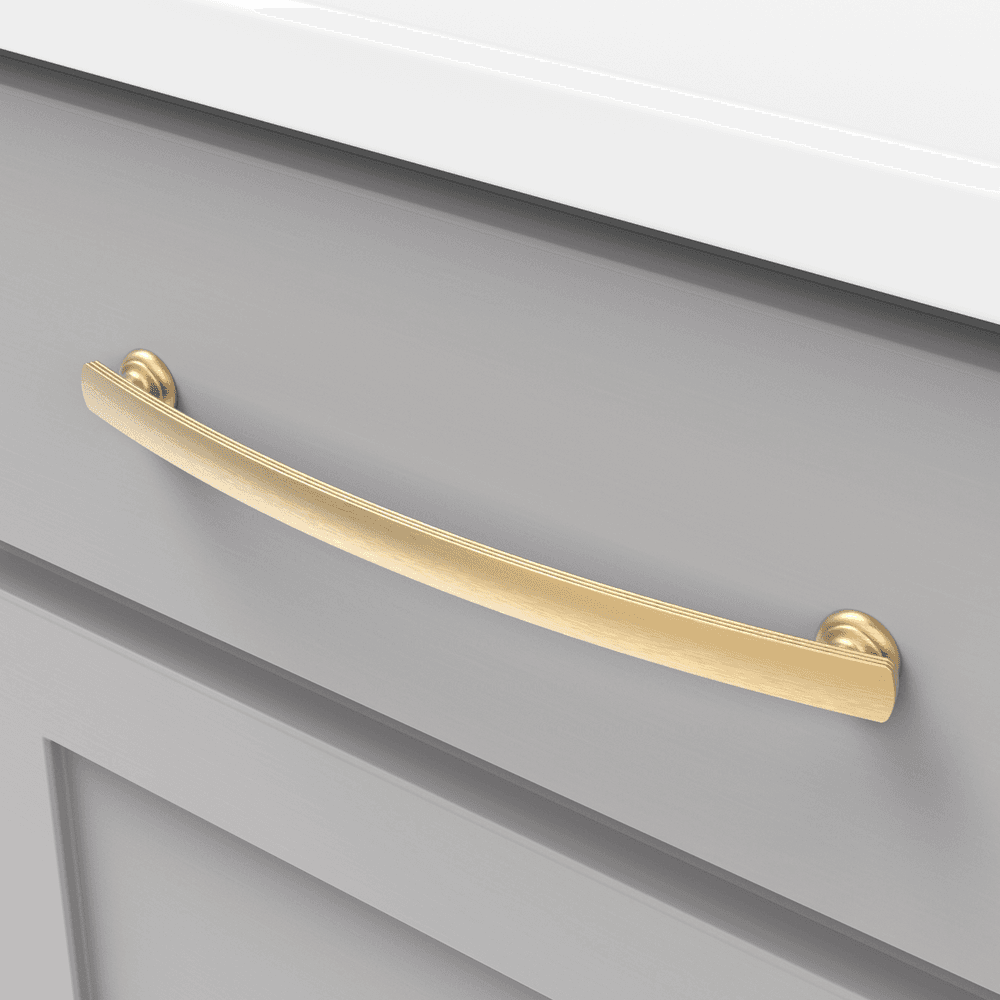 8-13/16" American Diner Arch Pull, Brushed Golden Brass Alt 2 - Image