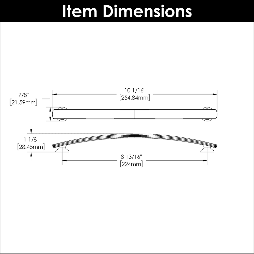 8-13/16" American Diner Arch Pull, Matte Black Alt 3 - Image