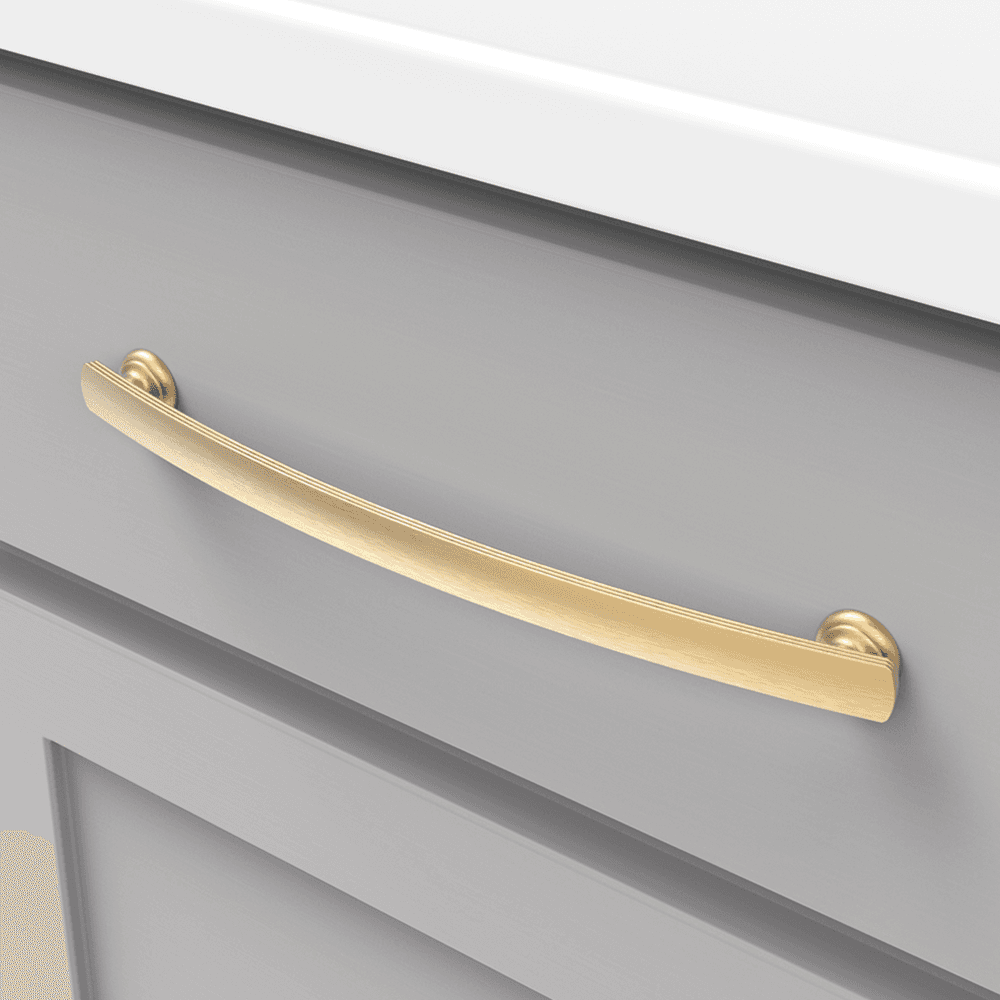 8-13/16" American Diner Arch Pull, Brushed Golden Brass (5/Box) Alt 2 - Image